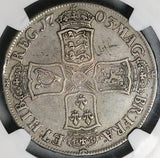 1703 NGC VF 35 Anne Vigo 1/2 Crown WINGS Great Britain England Spanish Treasure Silver Coin (24053101C)