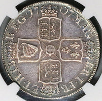 1707 NGC AU 55 Anne 1/2 Crown Great Britain England Silver Coin (23112601D)
