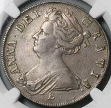 1707-E NGC XF 40 Anne 1/2 Crown Great Britain England Silver Coin (24012001C)