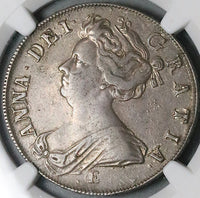 1707-E NGC XF 40 Anne 1/2 Crown Great Britain England Silver Coin (24012001C)