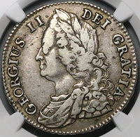 1743 NGC VF 30 George II 1/2 Crown Britain GEORGIUS Rare Silver Coin (23102201D)
