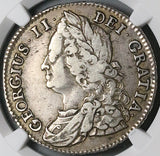 1743 NGC VF 30 George II 1/2 Crown Britain GEORGIUS Rare Silver Coin (23102201D)
