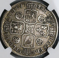 1743 NGC VF 30 George II 1/2 Crown Britain GEORGIUS Rare Silver Coin (23102201D)