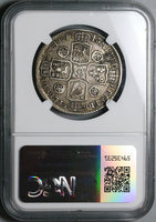 1743 NGC VF 30 George II 1/2 Crown Britain GEORGIUS Rare Silver Coin (23102201D)