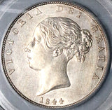 1844 PCGS AU 55 Victoria 1/2 Crown Great Britain OGH Silver Coin (23111801C)