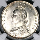 1888 NGC MS 63 Victoria 1/2 Crown Great Britain Jubilee Head Silver Coin (24082202C)