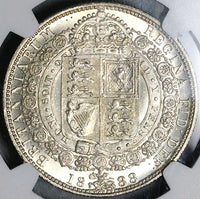 1888 NGC MS 63 Victoria 1/2 Crown Great Britain Jubilee Head Silver Coin (24082202C)
