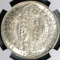 1888 NGC MS 63 Victoria 1/2 Crown Great Britain Jubilee Head Silver Coin (24082202C)