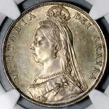1892 NGC MS 63 Victoria 1/2 Crown Great Britain Scarce Jubilee Head Sterling Silver Coin (26032202C)