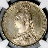 1892 NGC MS 63 Victoria 1/2 Crown Great Britain Scarce Jubilee Head Sterling Silver Coin (26032202C)