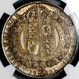 1892 NGC MS 63 Victoria 1/2 Crown Great Britain Scarce Jubilee Head Sterling Silver Coin (26032202C)