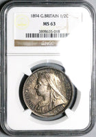 1894 NGC MS 63 Victoria 1/2 Crown Great Britain Sterling Silver Coin (23080601C)