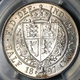 1897 PCGS MS 63 Victoria 1/2 Crown Great Britain Sterling Silver Coin (25021001D)