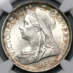 1899 NGC MS 63 Victoria 1/2 Crown Great Britain Silver Coin (23050602C)
