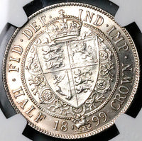 1899 NGC MS 63 Victoria 1/2 Crown Great Britain Sterling Silver Coin (23110702C)