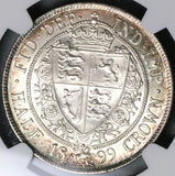 1899 NGC MS 63 Victoria 1/2 Crown Great Britain Silver Coin (23050602C)