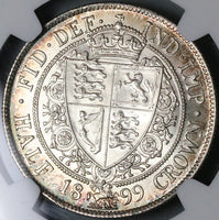 1899 NGC MS 63 Victoria 1/2 Crown Great Britain Silver Coin (23050602C)