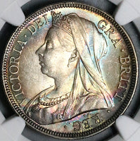 1901 NGC MS 64 Victoria 1/2 Crown Great Britain Silver Coin (23051301C)