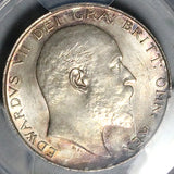 1902 PCGS MS 64 Edward VII 1/2 Crown Great Britain Sterling Silver Coin (25053103C)