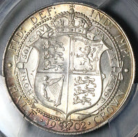 1902 PCGS MS 64 Edward VII 1/2 Crown Great Britain Sterling Silver Coin (25053103C)
