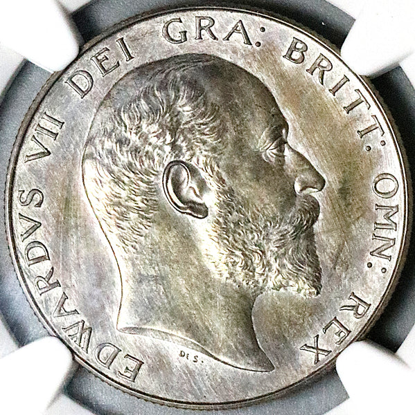 1902 NGC PF 63 Edward VII 1/2 Crown Great Britain Proof Matt Silver Coin (25070202C)