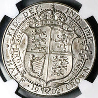 1902 NGC PF 63 Edward VII 1/2 Crown Great Britain Proof Matt Silver Coin (25070202C)