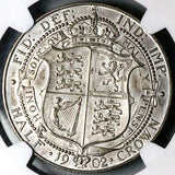 1902 NGC PF 63 Edward VII 1/2 Crown Great Britain Proof Matt Silver Coin (25070202C)