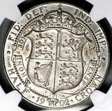 1902 NGC PF 63 Edward VII 1/2 Crown Great Britain Proof Matt Silver Coin (25070202C)