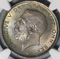 1915 NGC MS 64 1/2 Crown George V Great Britain Sterling Silver Coin (24050103C)