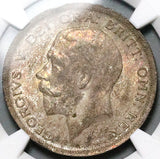 1916 NGC AU 58 1/2 Crown George V Great Britain Sterling Silver Coin (26011103C)