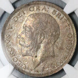 1916 NGC AU 58 1/2 Crown George V Great Britain Sterling Silver Coin (26011103C)