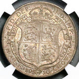 1916 NGC AU 58 1/2 Crown George V Great Britain Sterling Silver Coin (26011103C)