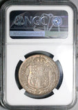 1916 NGC AU 58 1/2 Crown George V Great Britain Sterling Silver Coin (26011103C)