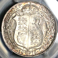 1916 PCGS MS 64 1/2 Crown George V Great Britain Sterling Silver Coin (25082203C)