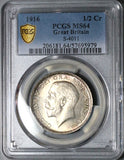 1916 PCGS MS 64 1/2 Crown George V Great Britain Sterling Silver Coin (25082203C)
