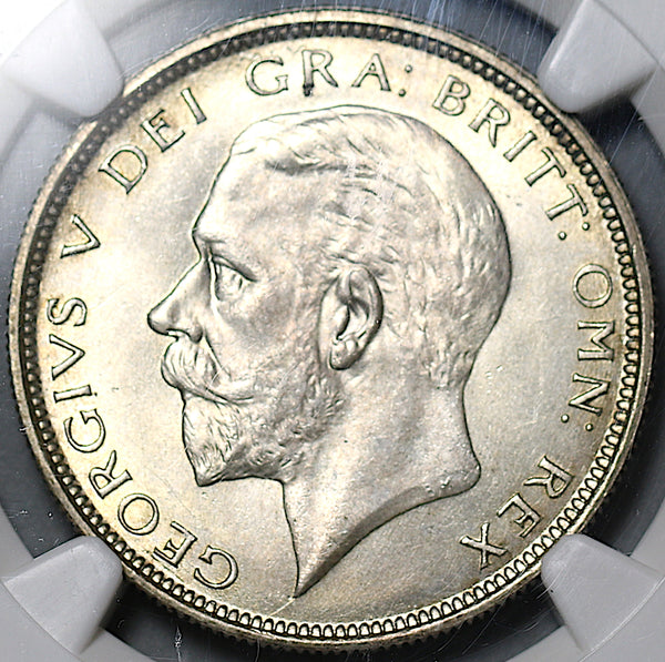 1927 NGC MS 63 1/2 Crown George V Great Britain Mint State Silver Coin (25072402C)