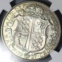 1927 NGC MS 63 1/2 Crown George V Great Britain Mint State Silver Coin (25072402C)