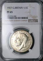 1927 NGC PF 65 George V 1/2 Crown Great Britain Proof Silver Coin (24120602C)