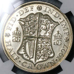 1927 NGC PF 65 George V 1/2 Crown Great Britain Proof Silver Coin (23052201C)