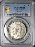 1929 PCGS MS 65 1/2 Crown George V Great Britain GEM Silver Coin POP 7/1 (23111802C)