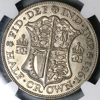 1931 NGC MS 64 1/2 Crown George V Great Britain Scarce Silver Coin (25091004C)