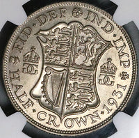 1931 NGC MS 64 1/2 Crown George V Great Britain Scarce Silver Coin (25091004C)
