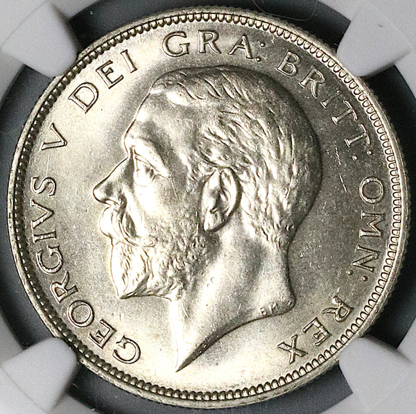 1936 NGC MS 64 1/2 Crown George V Great Britain Silver Coin (23111803C)
