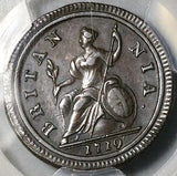 1719 PCGS AU 53 1/2 Penny George I Copper Great Britain Coin S-3660 POP 1/0 (25092402C)