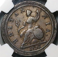 1723 NGC VF 20 George I 1/2 Penny Great Britain Colonial Copper Coin (25021204C)