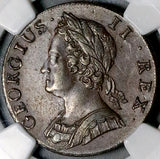 1740 NGC AU 58 George II 1/2 Penny Half Great Britain Copper Coin (26090101C)