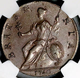 1740 NGC AU 58 George II 1/2 Penny Half Great Britain Copper Coin (26090101C)