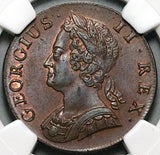 1740 NGC MS 64 George II 1/2 Penny Great Britain Mint State Coin POP 3/2 (25111703C)
