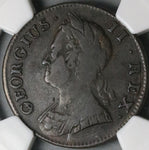 1743 NGC VF 20 George II 1/2 Penny Great Britain Colonial Copper Coin (25021205C)