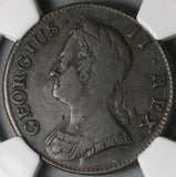 1743 NGC VF 20 George II 1/2 Penny Great Britain Colonial Copper Coin (25021205C)